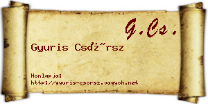 Gyuris Csörsz névjegykártya